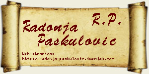 Radonja Paskulović vizit kartica